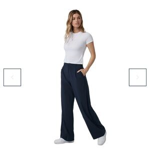 Vuori Villa Dark Blue Wide-Leg Pants
